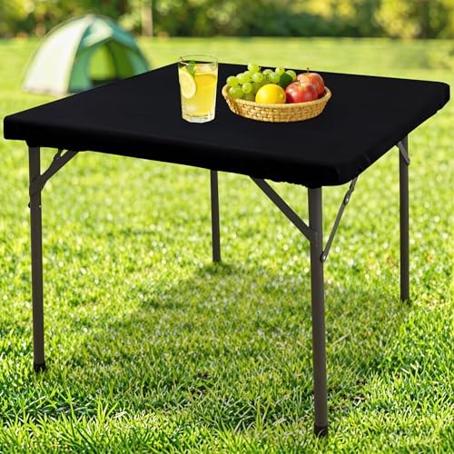 homing Square Table Cloth Cover 34" x 34" Black Elastic Fitted Tablecloth