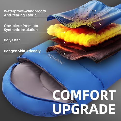 Double Sleeping Bags Queen Size for Adults Camping with 2 Pillows