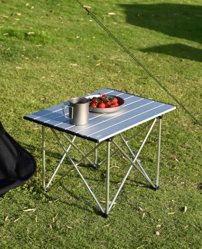 iClimb Ultralight Compact Camping Folding Table (Reinforced Silver - L)