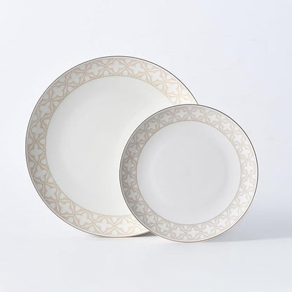 Bone China Dinner Plate Simple plain Smooth Classic pattern 10.5 inches