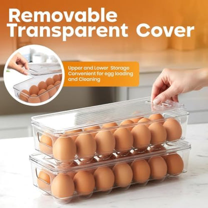 Utopia Home Egg Holder for Fridge, Stackable Egg Container, 1 Pack, Clear