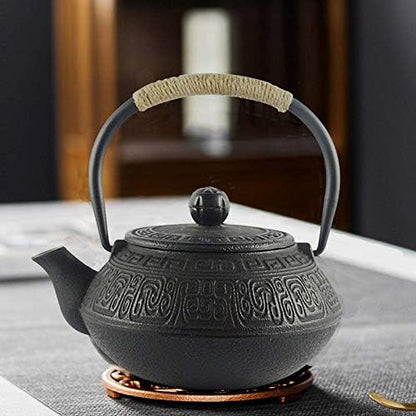 Hwagui - Japanese Cast Iron Teapot With Stainless Steel Tea Infuser, Tea Kettle Stovetop Safe 600ml/20oz