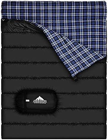 Cotton Flannel Double Sleeping Bag, 2 Person Camping Sleeping Bag