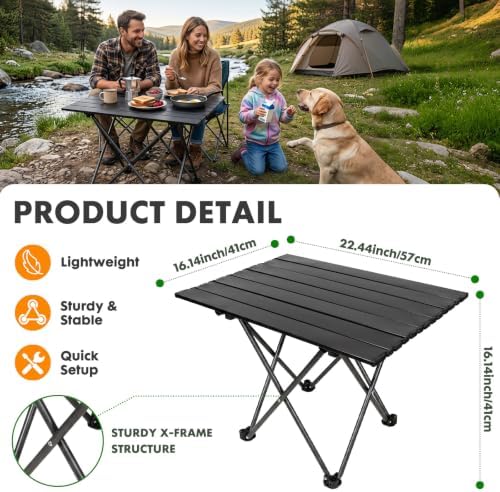 ShellKingdom Portable Camping Table for Picnic, Outdoor BBQ, Cooking, Beach