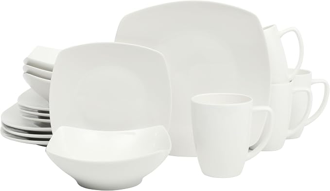 Gibson Home Zen Buffet White Porcelain Dinnerware Set