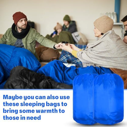Macarrie 6 Pack Bulk Sleeping Bags for Homeless Donation, 0 Degree Waterproof Sleeping Bags with Compression Sack for Adults Winter Cold Weather Care Camping Hiking Emergency