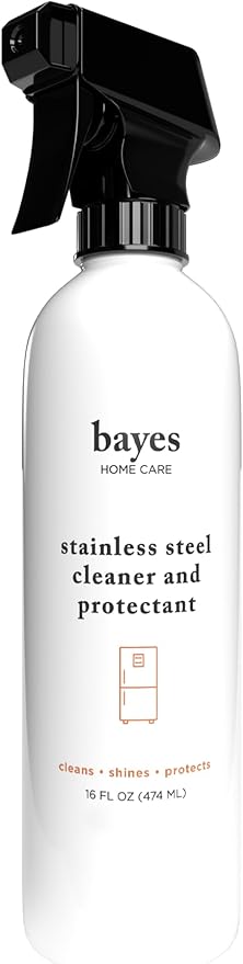 Bayes High-Performance Stainless Steel Cleaner Spray, Polish, and Protectant - Indoor & Outdoor Stainless Cleaner - Stainless Steel Sink Cleaner 16oz