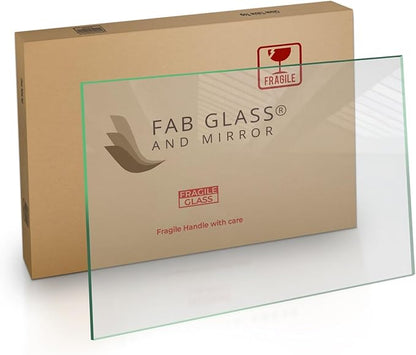 Fab Glass and Mirror Tempered Glass Table Top 24x36 Inch Rectangle 1/4" Thick Clear Furniture Protector with Flat Polish Edge Eased Corners for Coffee Dining Tables Desks