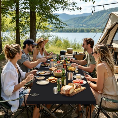 homing Rectangle Table Cloth Cover 4 Foot Black Elastic Fitted Tablecloth