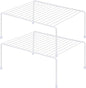 SIBAO Kitchen Cabinet Storage Shelf Rack/Plastic Feet - (13.1 x 10.2 Inch) - Steel Metal - Rust Resistant Finish - Cups, Dishes, Cabinet & Pantry Organization (2, White)