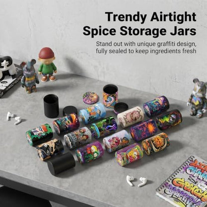 Aluminum Storage Jar Portable Airtight Smell Proof Container Bottle Multipurpose Storage Container for Spices, Coffee & Teas 70ml (Yellow)