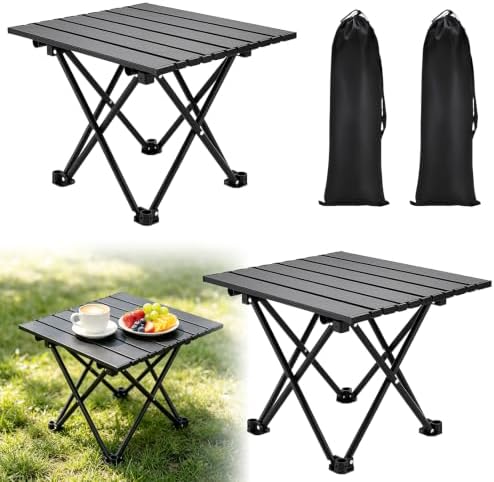2 Pcs Portable Camping Table, Folding Beach Table