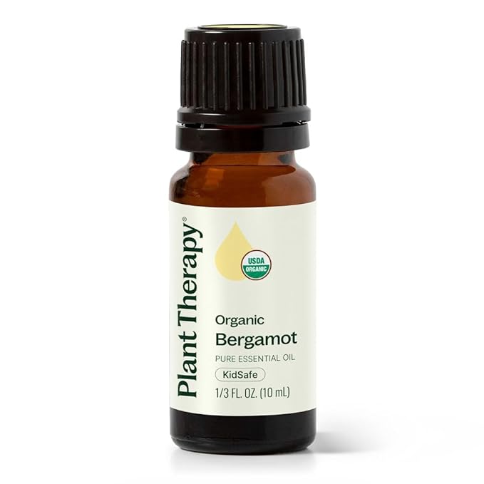 Plant Therapy Organic Bergamot Essential Oil 10 mL (1/3 oz) 100% Pure, Undiluted, Therapeutic Grade