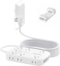 25FT Extension Cord with Outlet Cover & Multi USB, Ultra Thin Outlet Concealer with Cord & 12AC Outlet 6 USB (24W/4.8A), Charging Station for Multiple Devices, for Behind Wall Furniture Couch TV