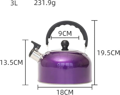 2.7 Quart (3 L) Tea Kettle, Food Grade Stainless Steel Teakettle is Best for Boiling Water, Brewing Tea, and Making Coffee (Purple)