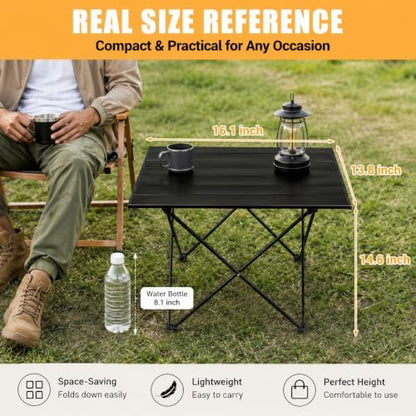 Folding Camping Table – Ultralight Aluminum Portable Table for Camping, Hiking, Backpacking, Picnic, Beach, BBQ – Compact Lightweight Collapsible Travel Side Table for Outdoor, RV, (1)