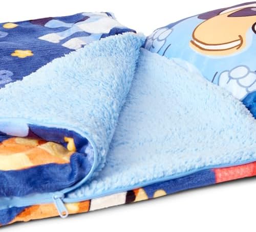 Silk Touch Sherpa Slumber Bag for Boys and Girls, Sleeping Bag with Zipper, Sleepover Set, 27 x 56 inches