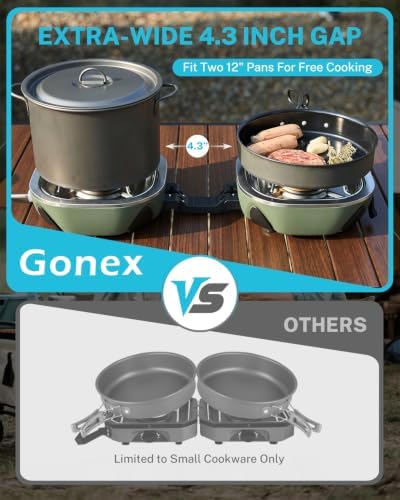 Gonex Propane Camping Stove, 2-Burner Portable Camp Stove, 20,000 BTU