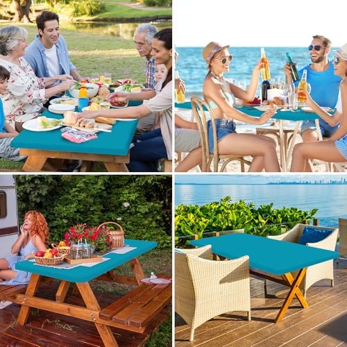 homing Rectangle Table Cloth Cover 8 Foot Teal Elastic Fitted Tablecloth