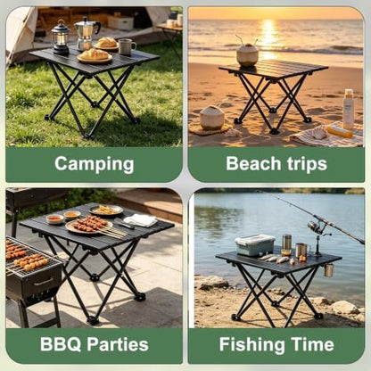 2 Pcs Portable Camping Table, Folding Beach Table