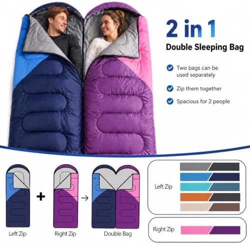 Lightweight Sleeping Bags for Adults & Kids, Backpacking & Scouts, Compact