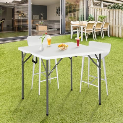 FDW | 34" Folding Table | White | Portable Plastic Table
