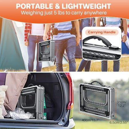 2ft Folding Grill Table 23''x16'', 3 Adjustable Heights Max 27.5'', Silver