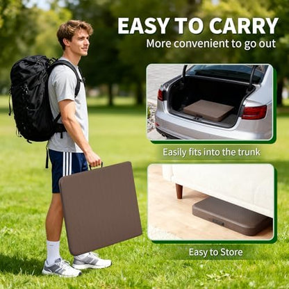 BestOffice | 4FT Folding Table | Brown Ratten | Portable Plastic Table