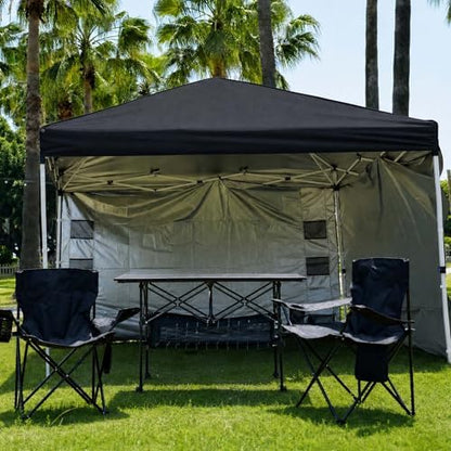 Damei century Large Folding Camping Table, 46.45×25.6in, Adjustable Height