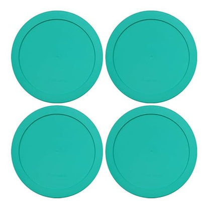 Lids for Pyrex and Anchor Round Glass Containers - 2-Cups, Green-4PK