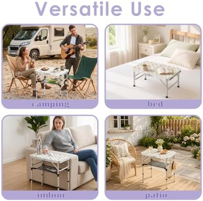 Small Folding Camping Table, 2ft Portable Table, Blossoms