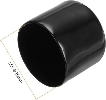 uxcell 20pcs Rubber End Caps 35mm ID Vinyl PVC Round Tube Bolt Cap Cover Screw Thread Protectors Black