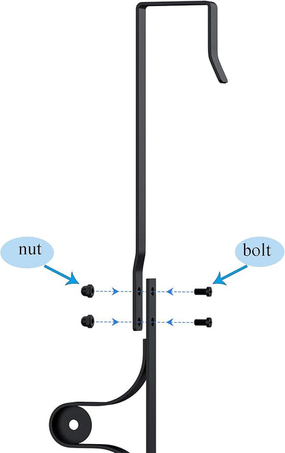 Over The Door Towel Rack, Over Door Towel Rack for Bathroom Door, Triple Towel Storage Holder with Hooks (Matte Black, 17.32" L)