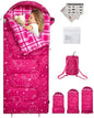 KingCamp 45°F Kids Sleeping Bag, 100% Flannel Sleeping Bag for 10-12 Child