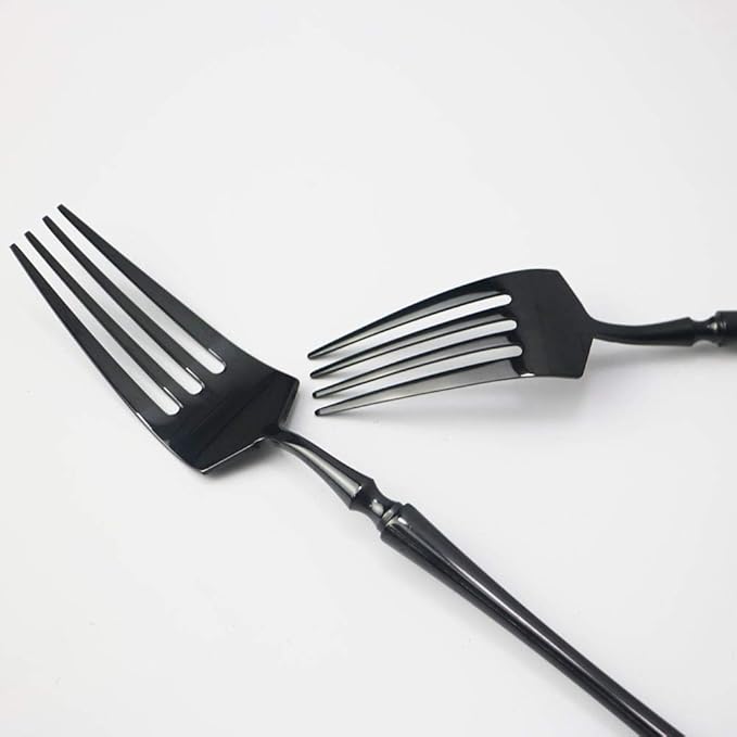 JASHII Black 5-Piece 18/10 Stainless Steel Flatware Cutlery Set for 1, Silverware Set, Mirror polish, Ideal for Wedding Festival Party Home Kitchen, Dishwasher Safe (Black)