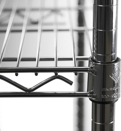 Shelving Inc. 14" d x 48" w Chrome Wire Shelving with 2 Tier Shelves, Weight Capacity 800lbs Per Shelf