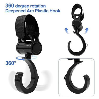 Versatile Stroller Hooks for Hanging Bags - Stroller Hooks Clips for Hanging Diaper Bags, Purses, Groceries, and More with Ease While Traveling (2 Pcs)