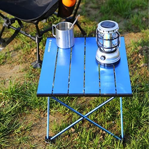 ROCK CLOUD Portable Camping Table Ultralight Aluminum Folding Beach Table Camp for Camping Hiking Backpacking Outdoor Picnic, Blue