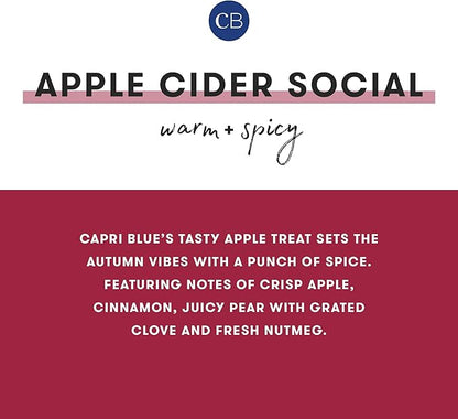 Capri Blue Glimmer Jar Candles - Luxury Holiday Scented Candles for Home - Long Lasting Soy Wax Blend - Scented Holiday & Home Decor - Apple Cider Social Inverted Jar (10 oz)