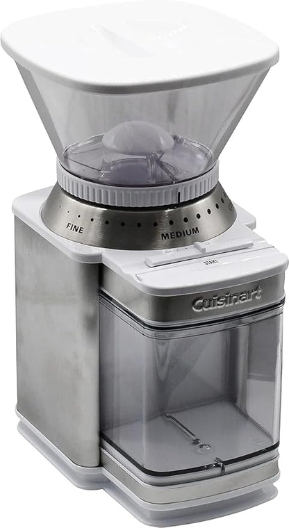 Cuisinart Coffee Grinder, Electric One-Touch Automatic Burr Coffee Grinder with 18-Position Grind Selector, Cup Size Selector for 4 – 18 Cups, White Stainless Steel