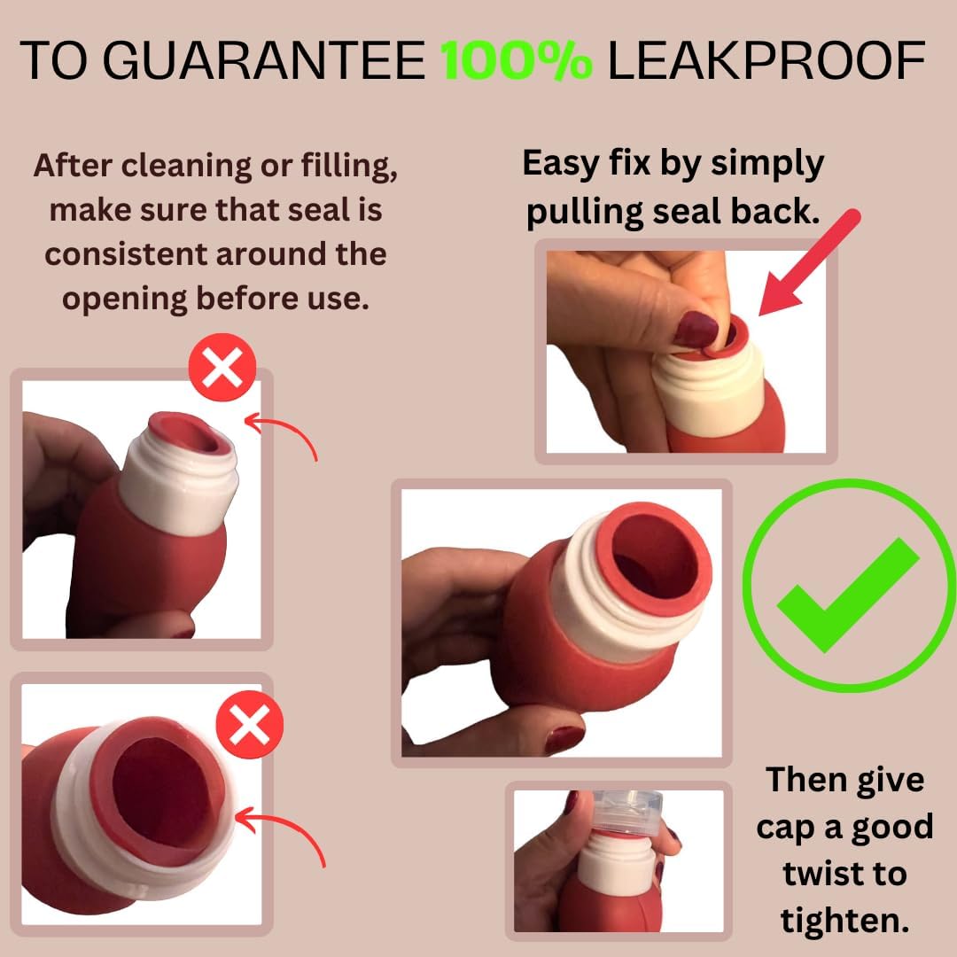 Vorgato Luxury- Silicone Travel Bottles for Toiletries - 3oz Silicone - TSA Approved - Refillable Travel Bottles 4pcs (White)