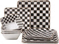 Porlien Checker Square Dinnerware Set for 4