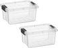Superio Storage Bins with Lids- 2 Pack, 1.85 Qt Clear Boxes for Organizing, Stackable Plastic Containers- BPA Free, Non-Toxic, Odor Free, Organizer for Home, Office, Dorm