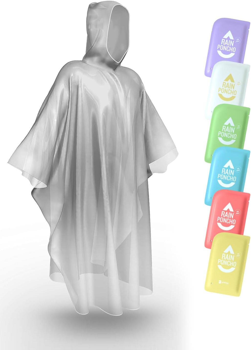 SaphiRose Disposable Rain Ponchos Emergency Clear Poncho