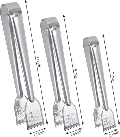 8 Pack 7 Inch Serving Tongs, Kitchen Tongs, Buffet Tongs, Stainless Steel Food Tong Serving Tong