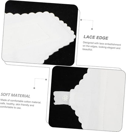 Yardwe 3Pcs Reusable Cotton Menstrual Pads Lace Edge Breathable Washable Sanitary Towels for Women with Button Snap to Prevent Leakage Soft and Thin Period Pads