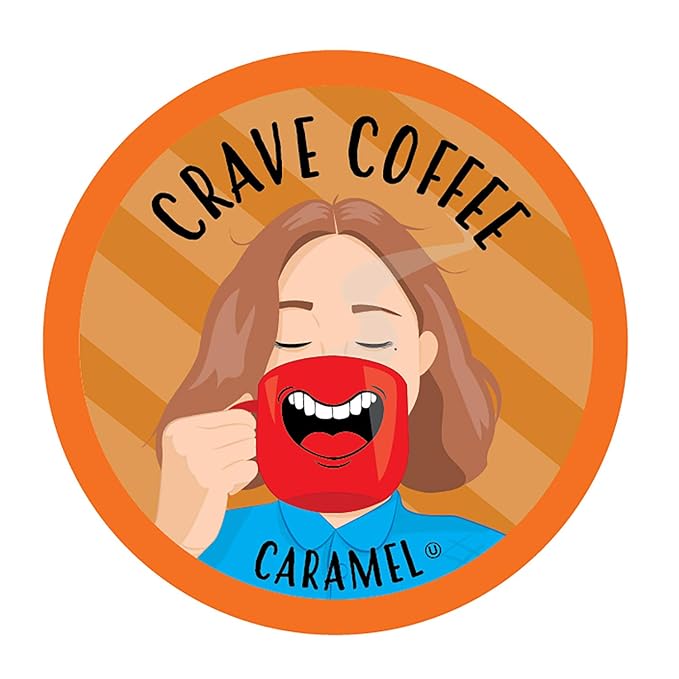 Crave Beverages Flavored Coffee Pods Compatible with 2.0 K-Cup Brewers, Caramel, 40 Count