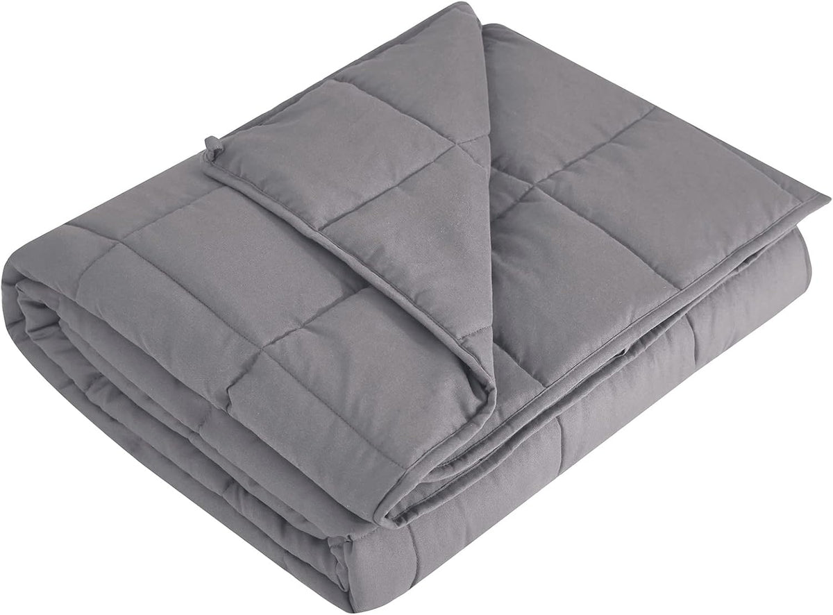 L'AGRATY Weighted Blanket - 48"x72" 20lbs Cooling Breathable Heavy Blanket Microfiber Material with Glass Beads for Adult All-Season Summer Fall Winter Soft Thick Comfort
