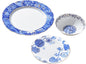 Exquisite ceramic tableware 3 Piece Bone China Modern Round Dishes Sets,Dinnerware dishset for Kitchen,Dinner Plate,Dessert Plate,Soup Bowl,Blue flowers