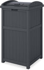 Suncast Outdoor Trash Hideaway, Resin Refuse Container w/ Lid, Cyberspace, 30 Gallon Capacity - Stylish Concealed Waste Storage for Patio, Backyard, Deck or Garden, Use 30-33 Gal. Garbage Can Liners